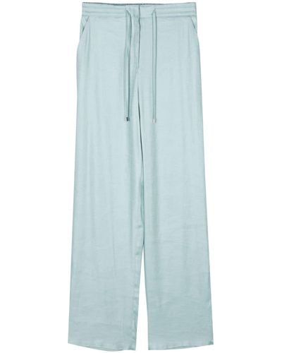 Lardini Linen-blend Straight Pants - Blue