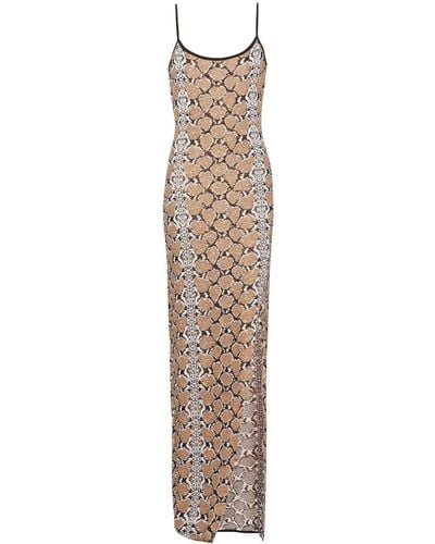 Balmain Maxi-jurk Met Glitter - Naturel