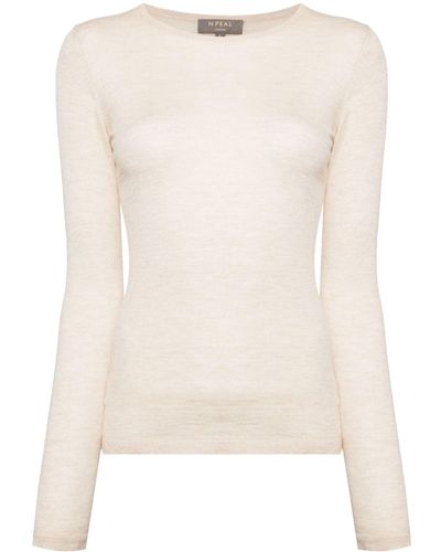 N.Peal Cashmere Eden Kasjmier Top - Naturel