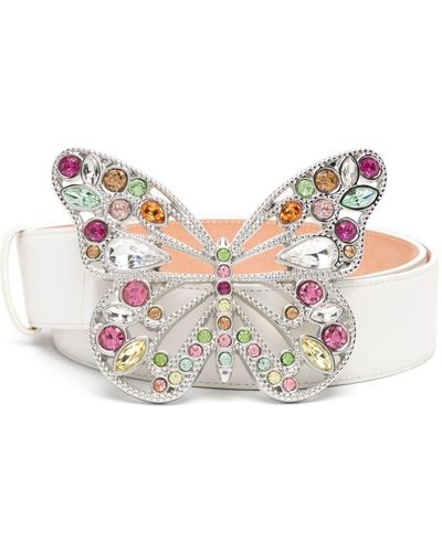 Blumarine Butterfly-buckle Leather Belt - Pink