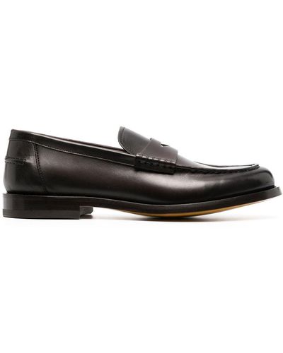 Doucal's 30mm Leather Penny Loafers - Black