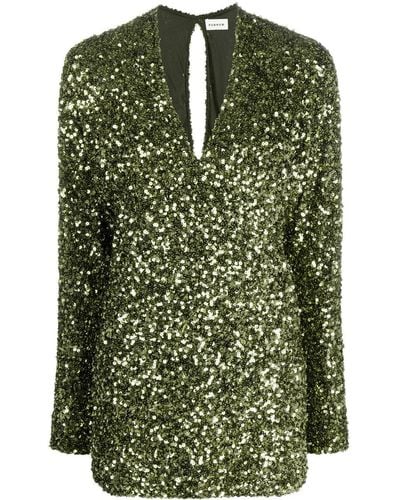 P.A.R.O.S.H. Sequin-embellished Minidress - Green