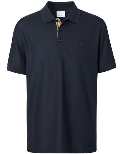 Burberry Tb Monogram Polo Shirt - Blue