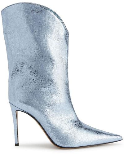 Alexandre Vauthier 105mm Pointed-toe Leather Boots - Blue