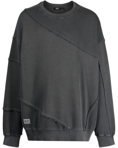 FIVE CM Embroidered Patchwork Sweatshirt - Grey