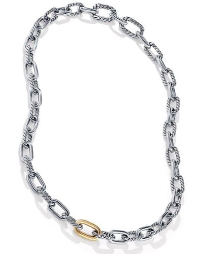 David Yurman 18kt Yellow Gold And Sterling Silver Dy Madison Chain Necklace - Metallic