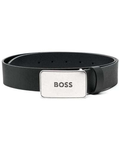 BOSS Icon Leather Belt - Black