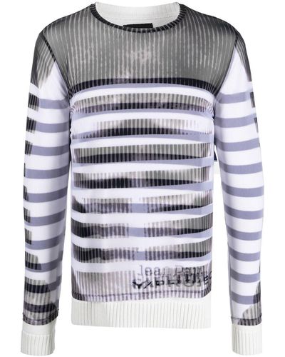 Y. Project X Jean Paul Gaultier Striped Sweater - Gray