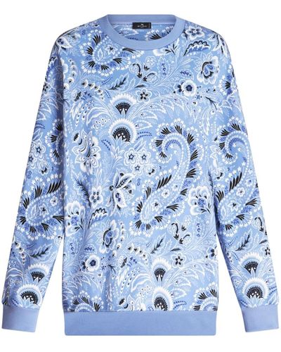 Etro Bandana-print Cotton Sweatshirt - Blue