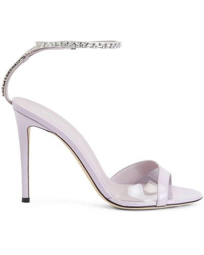 Giuseppe Zanotti Crystal-embellished High-heeled Sandals - White