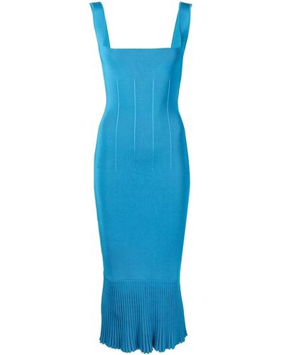 Galvan London Fitted Bodice Mid-length Dress - Blue