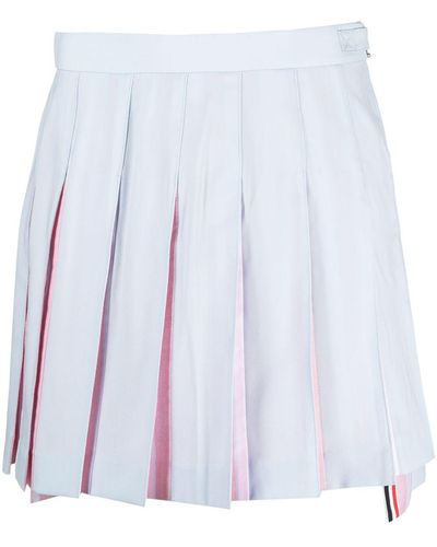 Thom Browne Step-hem Pleated Skirt - White
