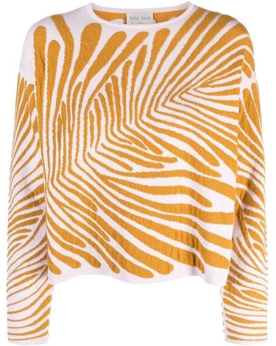Forte Forte Patterned-jacquard Textured-finish Sweater - Metallic