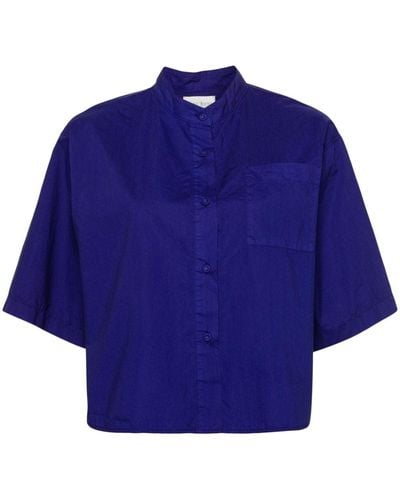 Forte Forte Cropped Cotton Shirt - Blue