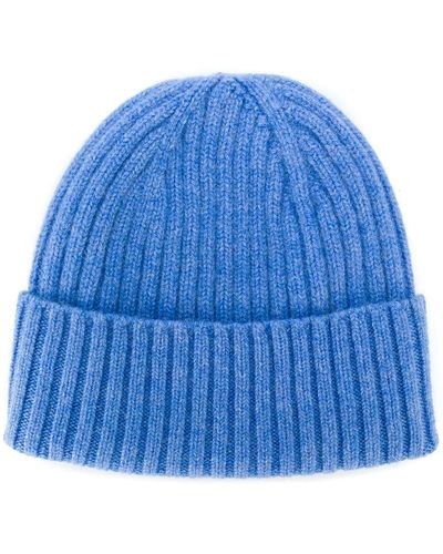 Dell'Oglio Ribbed-knit Cashmere Hat - Blue