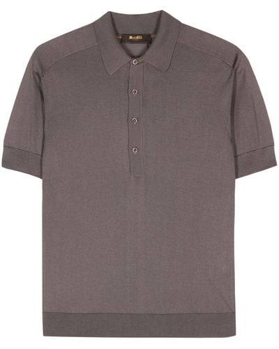Moorer Acton Silk Polo Shirt - Grey