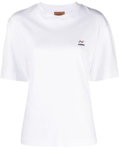 Missoni Logo-embroidered Cotton T-shirt - White