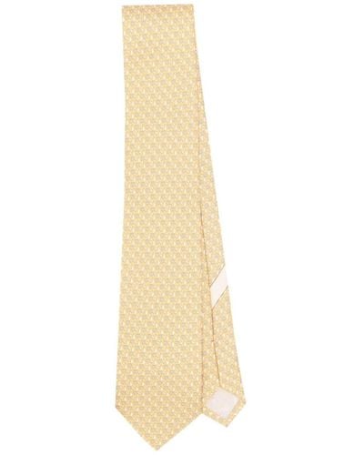 Ferragamo Equestrian-print silk tie - Weiß