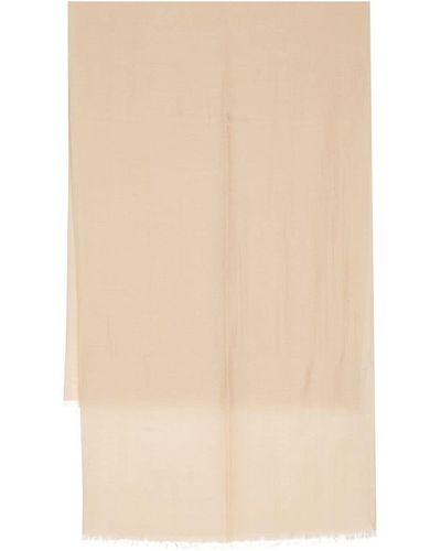 Colombo Twill-weave Frayed Cashmere-silk Scarf - Natural
