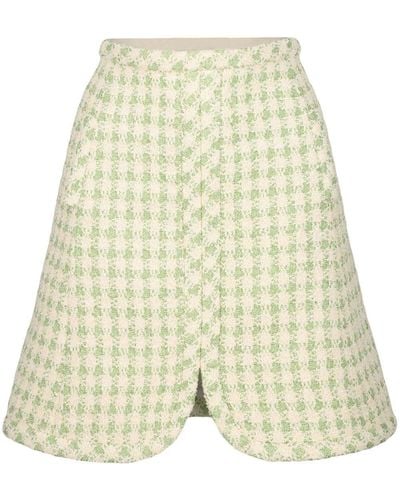 Giambattista Valli Check-print High-waist Mini Skirt - Natural