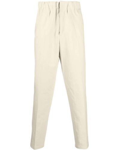 Jil Sander Elasticated-waistband Cotton Trousers - Natural