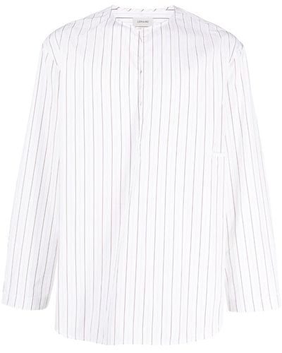 Lemaire Stripe-print Cotton Shirt - White