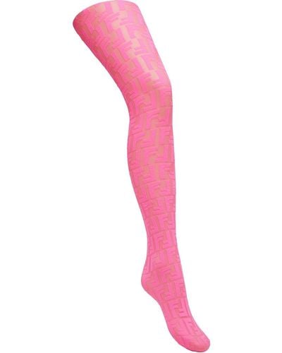 Fendi Prints On Ff Motif Tights - Pink