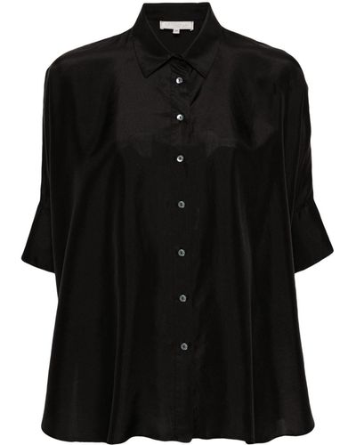 Antonelli Classic-collar Silk Shirt - Black