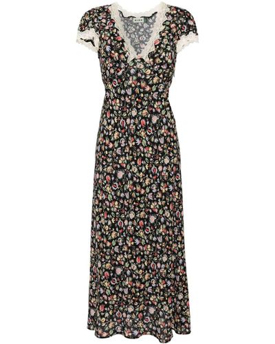 RIXO London Clarice Floral-print Dress - Black