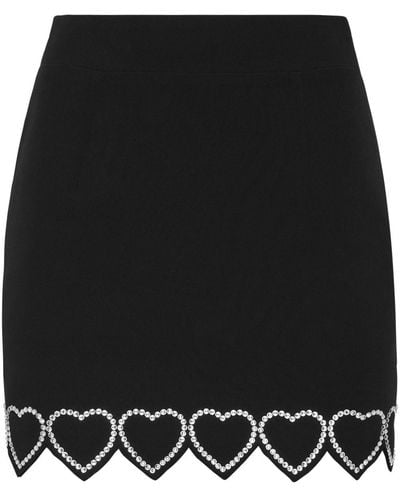 Philipp Plein Heart-embellished Mini Skirt - Black
