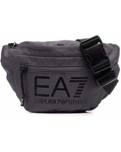EA7 Kuriertasche mit Logo-Print - Grau