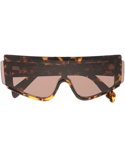 Retrosuperfuture Lunettes de soleil à effet écailles de tortue - Marron