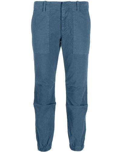 Nili Lotan Concealed-fastening Cotton Tapered Pants - Blue