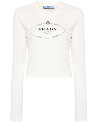 Prada Logo-print Cotton T-shirt - White