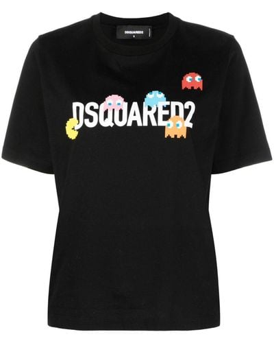 DSquared² Logo-print Cotton-jersey T-shirt - Black