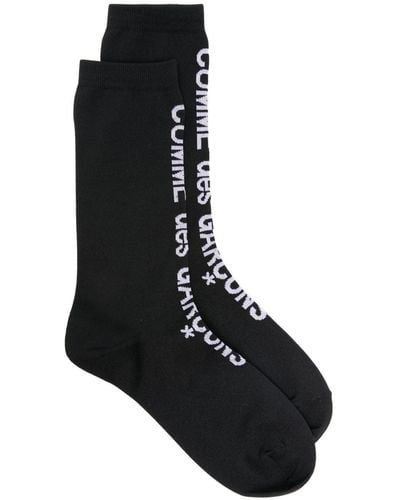 Comme des Garçons Logo-jacquard Technical-jersey Socks - Black