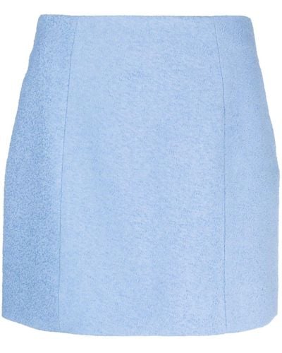 Patou Linen-blend Miniskirt - Blue