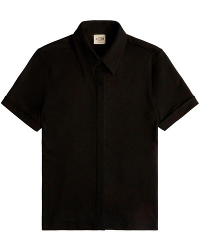 Tod's Turn-up Cuff Polo Top - Black