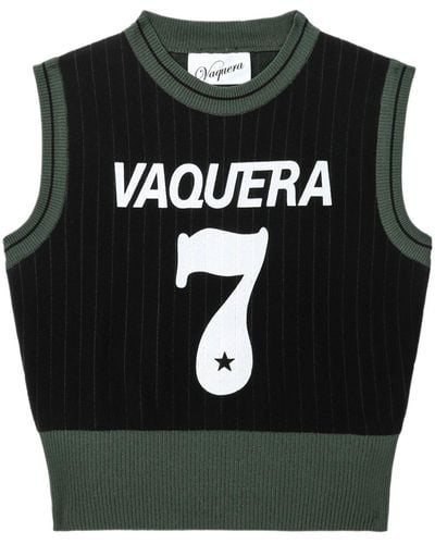 VAQUERA Logo-print Knit Vest - ブラック