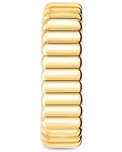 Boucheron 18kt Yellow Gold Quatre Grosgrain Single Hoop Earring - Metallic