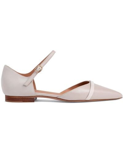 Malone Souliers Ulla Leather Ballerina Shoes - Natural