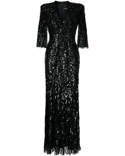 Jenny Packham Narelle Kleid mit V-Ausschnitt - Schwarz