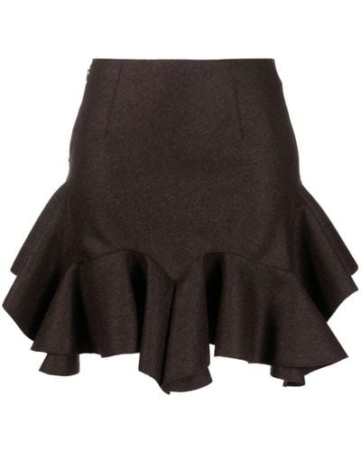 Givenchy Asymmetric Mini Skirt - Brown