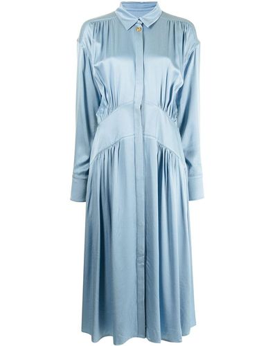 Rejina Pyo Gathered-detail Shirt Dress - Blue