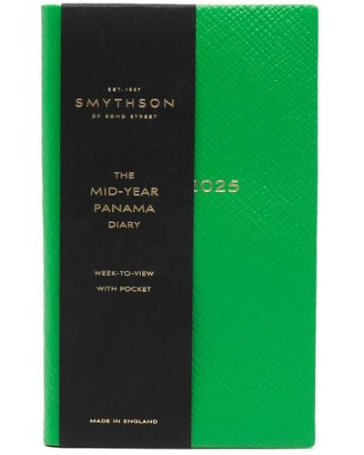 Smythson Agenda Panama Weekly (14cm x 9cm) '24-'25 - Verde