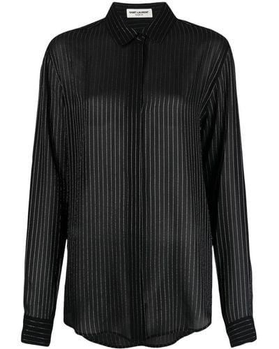 Saint Laurent Hemd aus Seidengemisch - Schwarz