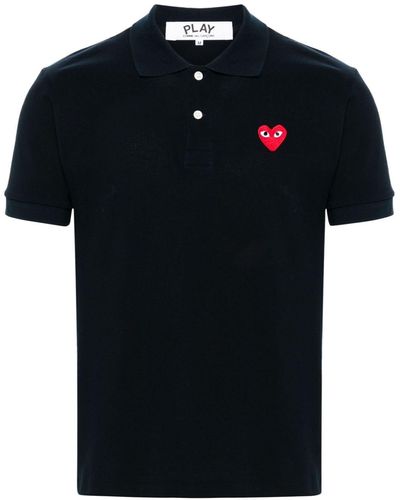 COMME DES GARÇONS PLAY Heart-patch polo shirt - Schwarz