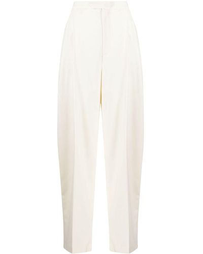 ANOUKI Wool-blend Wide-leg Trousers - White
