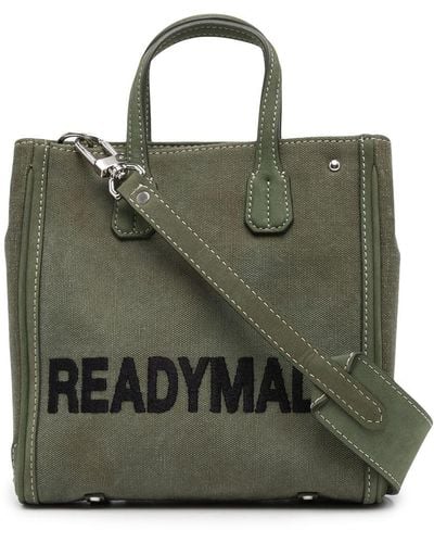 READYMADE Bolso de hombro con logo bordado - Verde
