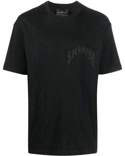 John Richmond Katoenen T-shirt - Zwart
